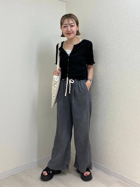 「アイテム（カーディガン/ボレロ）」を使った、mumiさん（レディース・157cm・40代）の夏コーディネート