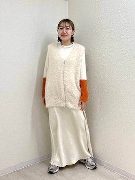 「アイテム（ベスト）」を使った、mumiさん（レディース・157cm・40代）の秋コーディネート