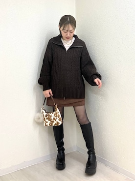 「アイテム（キーホルダー、ホワイト系）」を使った、mumiさん（レディース・157cm）の秋コーディネート