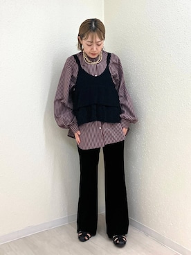 「アイテム（ベスト）」を使った、mumiさん（レディース・157cm・40代）の夏コーディネート