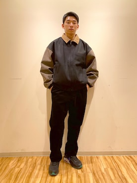「XLARGE（エクストララージ）のWOOL WORK JACKET（ブルゾン、ブラック系）」を使った、そういちろーさん（メンズ・175cm）の秋コーディネート
