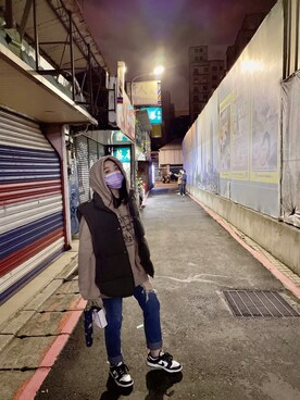 「NIKE（ナイキ）のアイテム（スニーカー、ブラック系）」を使った、れな♡RENA🐰さん（レディース・158cm）の秋コーディネート