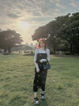 「NIKE（ナイキ）のアイテム（スニーカー、ブラック系）」を使った、れな♡RENA🐰さん（レディース・158cm）の夏コーディネート
