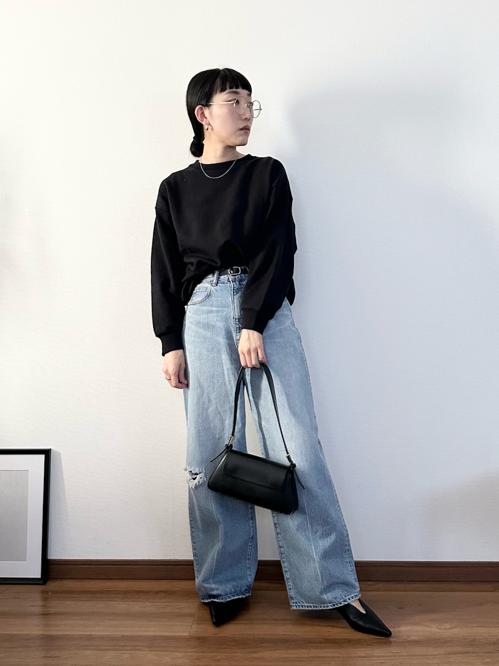 loose straight crash denim（ルーズストレートクラッシュデニム）を