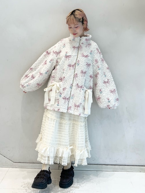 セール】Fluffy Tulip Boa Blouson（ブルゾン）｜merry jenny（メリー