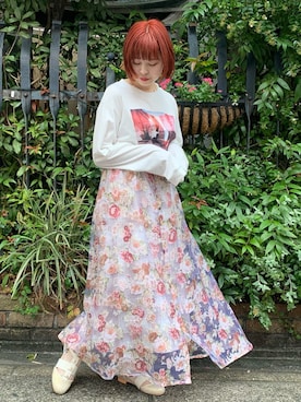 「merry jenny（メリージェニー）の箔グログランベルトシューズ（パンプス）」を使った、sumomoさん（レディース・156cm）の夏コーディネート