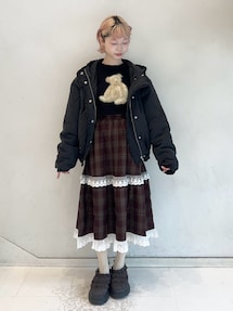 タックフリルミディスカート｜メリージェニー（merry jenny