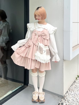 「merry jenny（メリージェニー）のfrilly セーラーカラーブラウス（シャツ/ブラウス、ホワイト系）」を使った、sumomoさん（レディース・156cm）の秋コーディネート