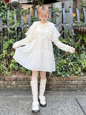 「merry jenny（メリージェニー）のアイテム（ブーツ）」を使った、sumomoさん（レディース・155cm）の夏コーディネート