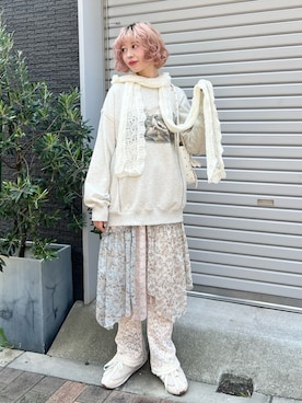 「アイテム（スウェット）」を使った、sumomoさん（レディース・156cm）の夏コーディネート