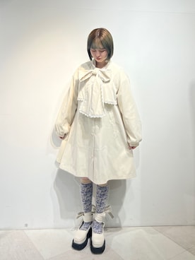 「merry jenny（メリージェニー）のアイテム（トレンチコート）」を使った、sumomoさん（レディース・155cm）の冬コーディネート