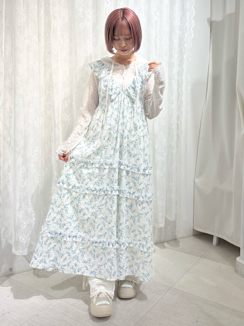 おまとめ承りました❤️3点メリージェニー 花柄フリルロングワンピース Fサイズ セール】flower frillワンピース(ワンピース)|merry jenny