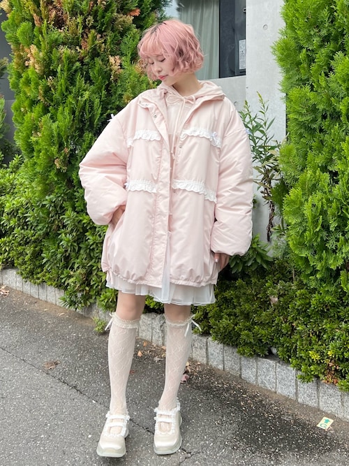 セール】ribbonフリルパデットジャケット（ダウンジャケット/コート