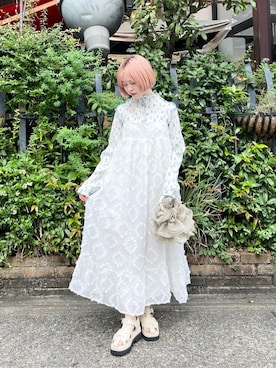 「merry jenny（メリージェニー）のアイテム（チュニック）」を使った、sumomoさん（レディース・156cm）の夏コーディネート