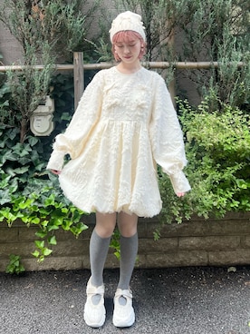 「merry jenny（メリージェニー）のアイテム（ニットキャップ/ビーニー）」を使った、sumomoさん（レディース・155cm）の夏コーディネート