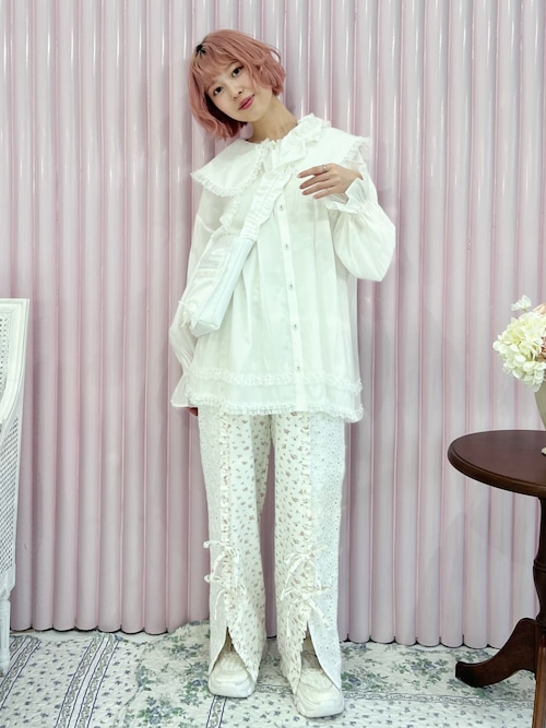 【新品タグ付き】merry jenny デニムパンツ レース merry jenny ジーンズ デニム デニムパンツ スリットレース