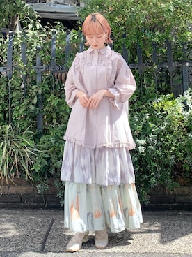 「アイテム（パンプス、グリーン系）」を使った、sumomoさん（レディース・156cm）の春コーディネート
