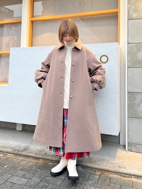「merry jenny（メリージェニー）のアイテム（その他アウター）」を使った、sumomoさん（レディース・155cm）の冬コーディネート