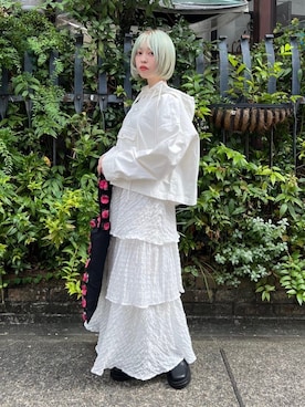 「merry jenny（メリージェニー）のcheckシアーテイアードスカート（スカート）」を使った、sumomoさん（レディース・156cm）の秋コーディネート