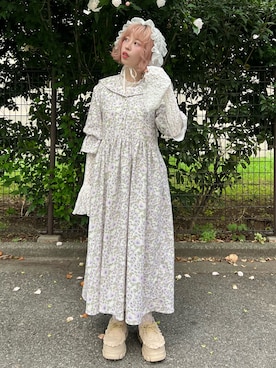 「アイテム（カチューシャ、ホワイト系）」を使った、sumomoさん（レディース・156cm）の夏コーディネート