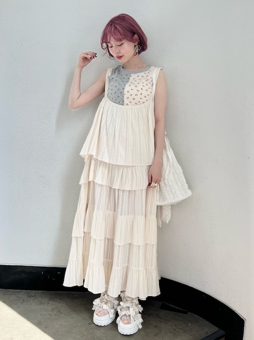 floral×floralカットタンクトップ