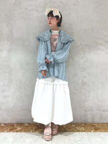 merry jenny チュールベロア厚底サンダル（ピンク） -靴