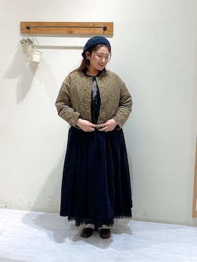 「ゆべしコラボ」｜「アイテム（ワンピース/ドレス）」を使った、のざ🌳さん（レディース・164cm）の秋コーディネート