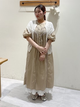 「アイテム（ドレスシューズ、ベージュ系）」を使った、のざ🌳さん（レディース・164cm）の夏コーディネート