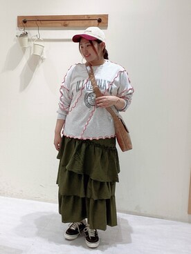 「ehka sopo（エヘカソポ）のアイテム（キャップ）」を使った、のざ🌳さん（レディース・164cm）の秋コーディネート