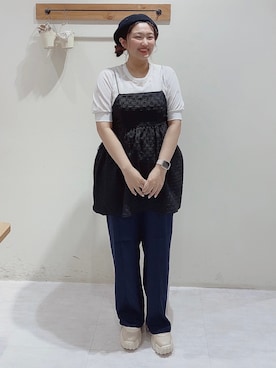 「ehka sopo（エヘカソポ）のアイテム（チュニック）」を使った、のざ🌳さん（レディース・164cm）の夏コーディネート