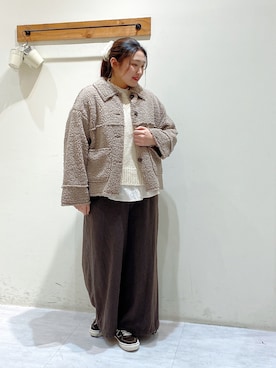 「秋冬」｜「アイテム（ブルゾン）」を使った、のざ🌳さん（レディース・164cm）の冬コーディネート