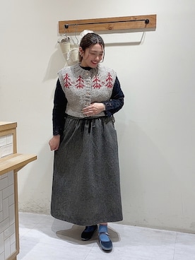 「TSUHARU by Samansa Mos2（ツハルバイサマンサモスモス）のアイテム（ベスト）」を使った、のざ🌳さん（レディース・164cm）の秋コーディネート