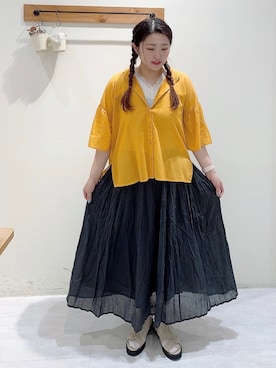 「Samansa Mos2 blue（サマンサモスモスブルー）のアイテム（タンクトップ）」を使った、のざ🌳さん（レディース・164cm）の夏コーディネート