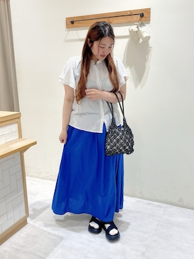 「Samansa Mos2 blue」｜「アイテム（その他）」を使った、のざ🌳さん（レディース・164cm）の春コーディネート