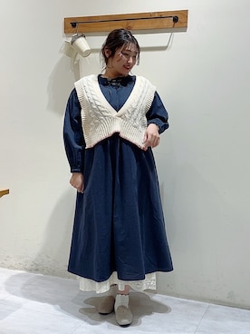 「冬服コーデ」｜「アイテム（ワンピース）」を使った、のざ🌳さん（レディース・164cm）の冬コーディネート