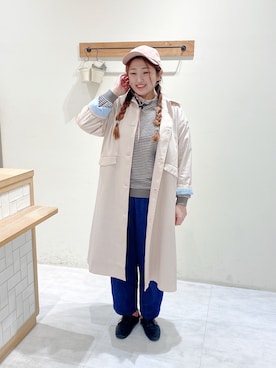 「アイテム（その他アウター、ピンク系）」を使った、のざ🌳さん（レディース・164cm）の冬コーディネート