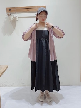 「Samansa Mos2 blue（サマンサモスモスブルー）のアイテム（タンクトップ）」を使った、のざ🌳さん（レディース・164cm）の夏コーディネート