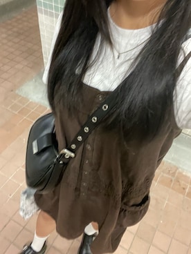「アイテム（ジャンパースカート）」を使った、NHYさん（レディース・165cm）の夏コーディネート
