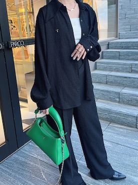 「TRAPEZE（トラピーズ）のアイテム」を使った、AMADERAさん（レディース・163cm）の夏コーディネート