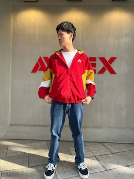 「AVIREX（アヴィレックス）のアイテム（ナイロンジャケット）」を使った、horibeさん（メンズ・169cm）の冬コーディネート