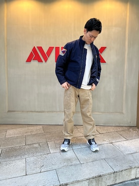 「AVIREX（アヴィレックス）のアイテム（ブルゾン）」を使った、horibeさん（メンズ・169cm）の秋コーディネート