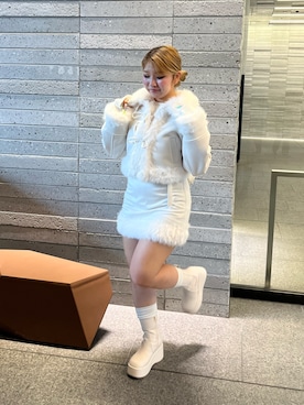「アイテム（ムートンコート）」を使った、muuさん（レディース・155cm）の秋コーディネート