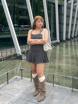 「one after another NICE CLAUP（ワンアフターアナザーナイスクラップ）のアイテム（ワンピース）」を使った、muuさん（レディース・155cm）の秋コーディネート