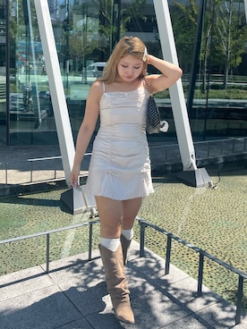 「one after another NICE CLAUP（ワンアフターアナザーナイスクラップ）のアイテム（ワンピース）」を使った、muuさん（レディース・155cm）の秋コーディネート