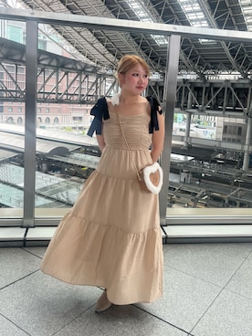 「one after another NICE CLAUP（ワンアフターアナザーナイスクラップ）のアイテム（ワンピース）」を使った、muuさん（レディース・155cm）の秋コーディネート