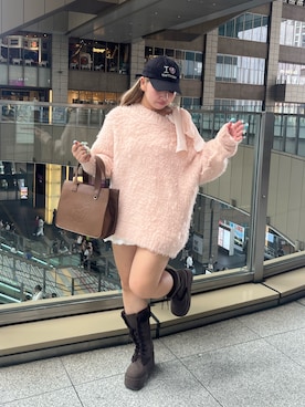 「one after another NICE CLAUP（ワンアフターアナザーナイスクラップ）のアイテム（ニット/セーター）」を使った、muuさん（レディース・155cm）の秋コーディネート