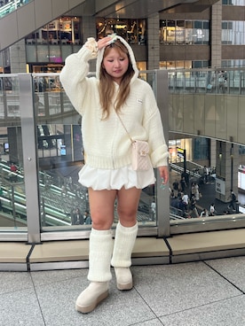 「アイテム（レッグウォーマー）」を使った、muuさん（レディース・155cm）の秋コーディネート