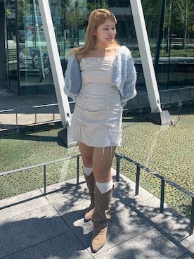 「one after another NICE CLAUP（ワンアフターアナザーナイスクラップ）のアイテム（ワンピース）」を使った、muuさん（レディース・155cm）の秋コーディネート