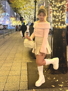 「one after another NICE CLAUP（ワンアフターアナザーナイスクラップ）のアイテム（ニット/セーター）」を使った、muuさん（レディース・155cm）の秋コーディネート
