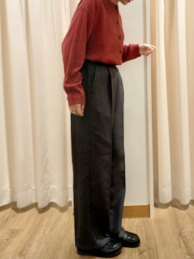 「Samansa Mos2 blue」｜「アイテム（その他シューズ）」を使った、あまのさん（レディース・158cm）の秋コーディネート